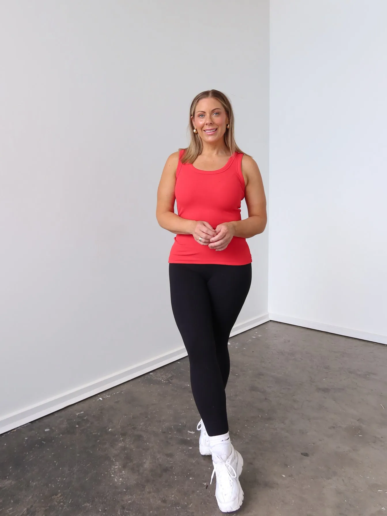 Charlee Tank - Red Eco Friendly Material Tele - operated