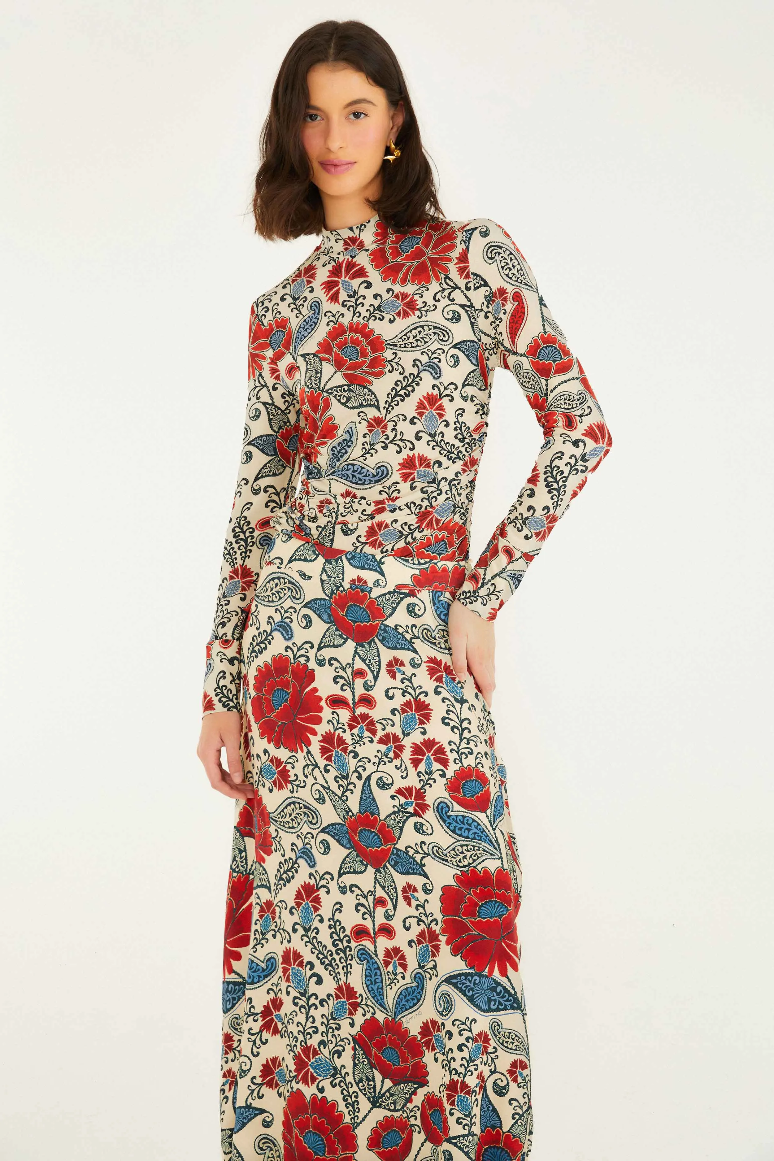 Sand Francesca Lenzing? Ecovero? Viscose Maxi Skirt lace accents