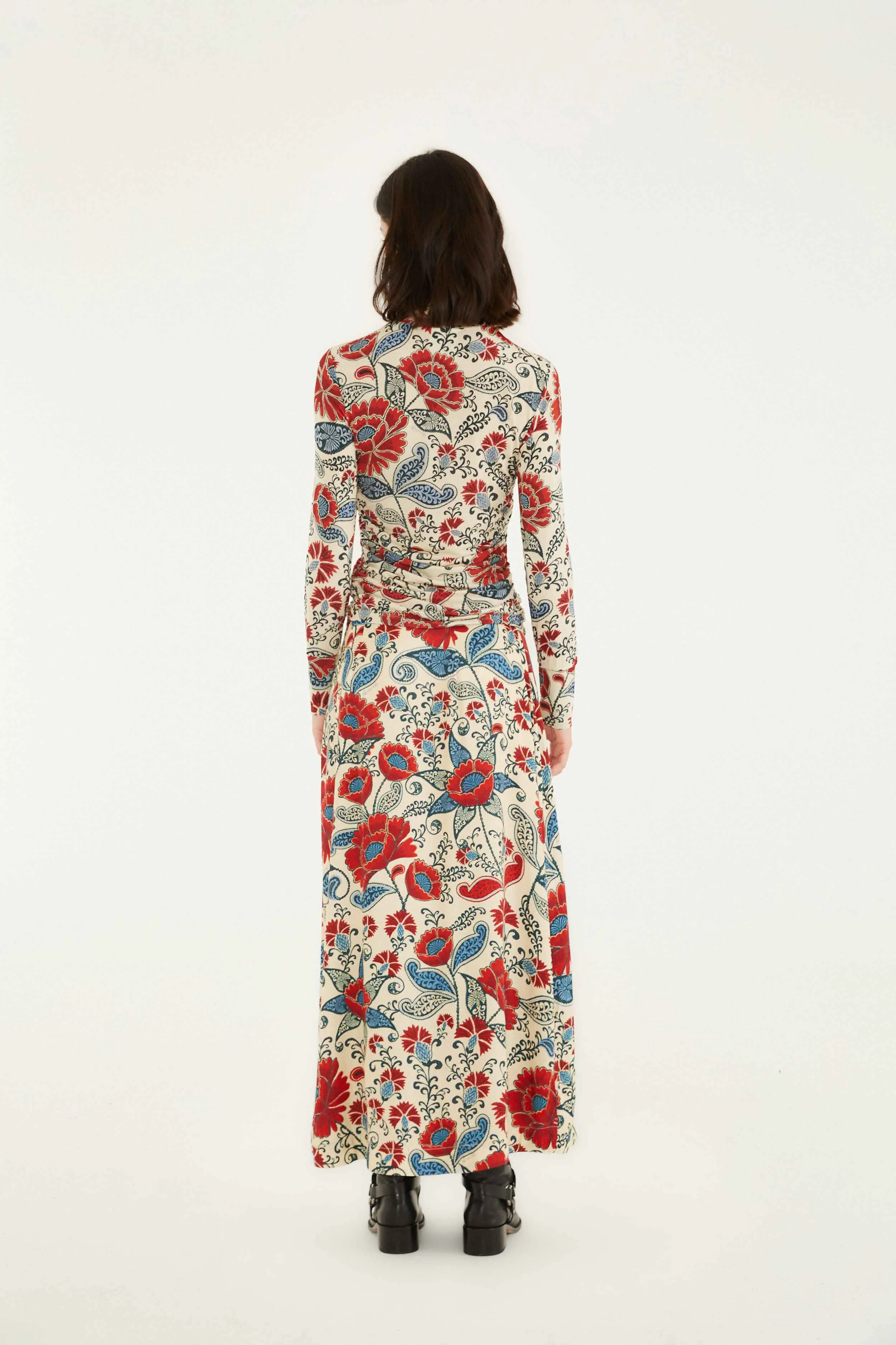 Couture Inspired Artisan Print Sand Francesca Lenzing? Ecovero? Viscose Maxi Skirt