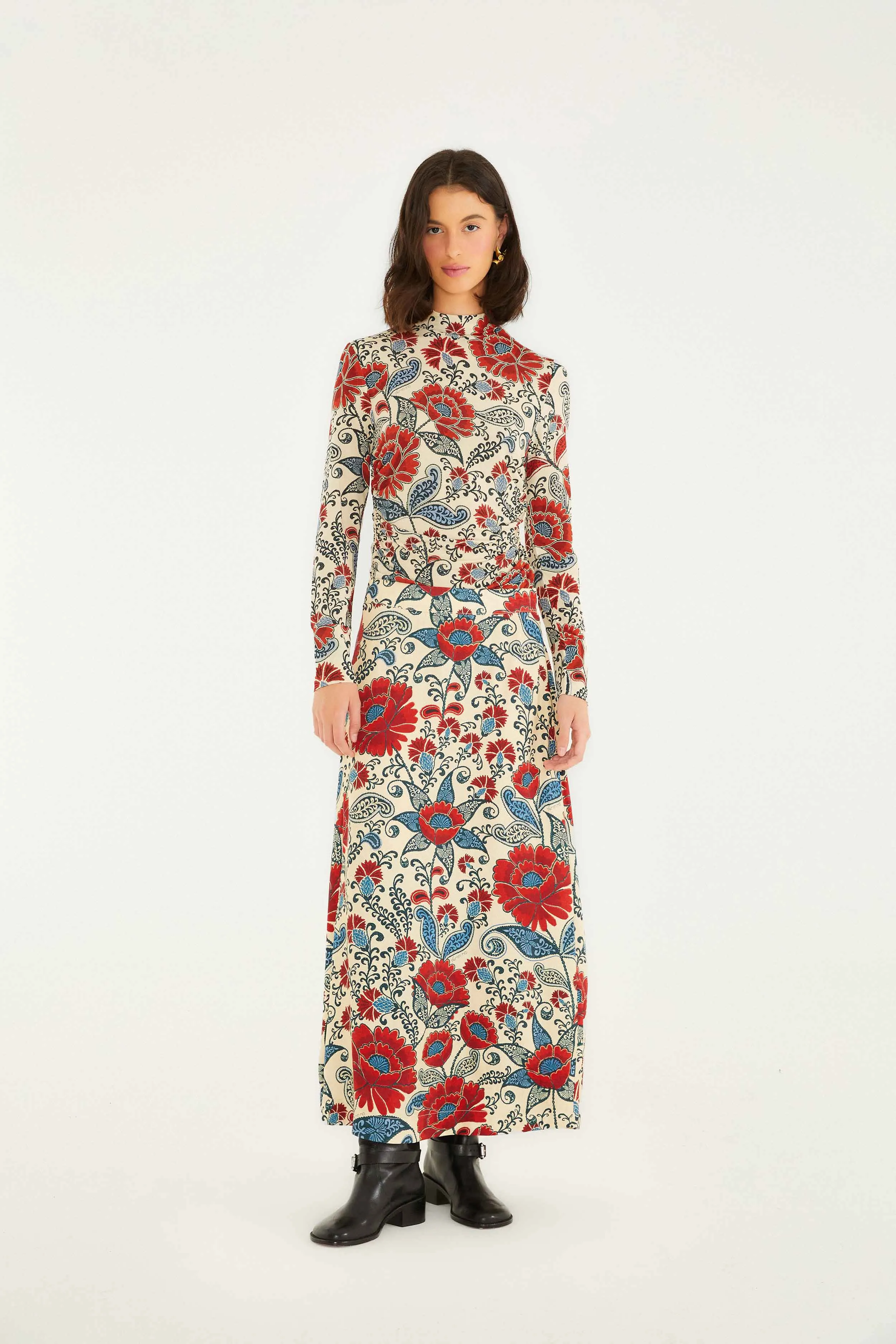 Sand Francesca Lenzing? Ecovero? Viscose Maxi Skirt Smooth Look Eco conscious