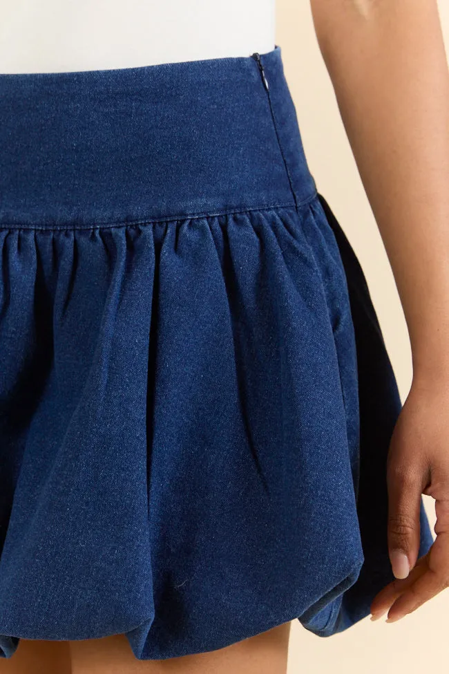 Lowcountry Luxury Dark Wash Bubble Hem Denim Skirt SALE quick dry Foldable Packability