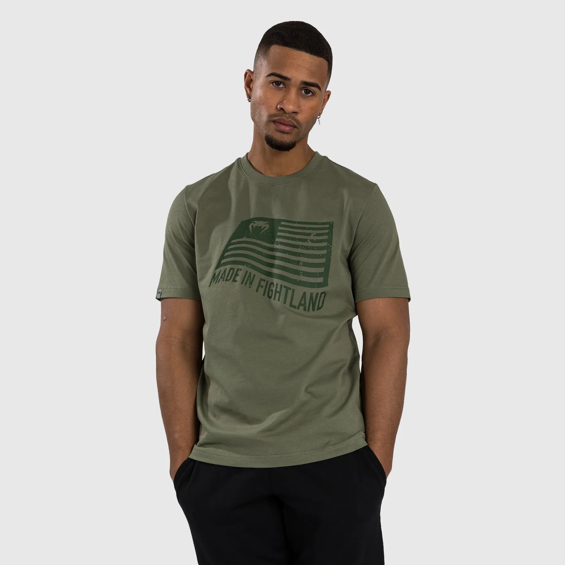 Fashionable Look Elegant Venum Made in Fightland T-Shirt - Khaki