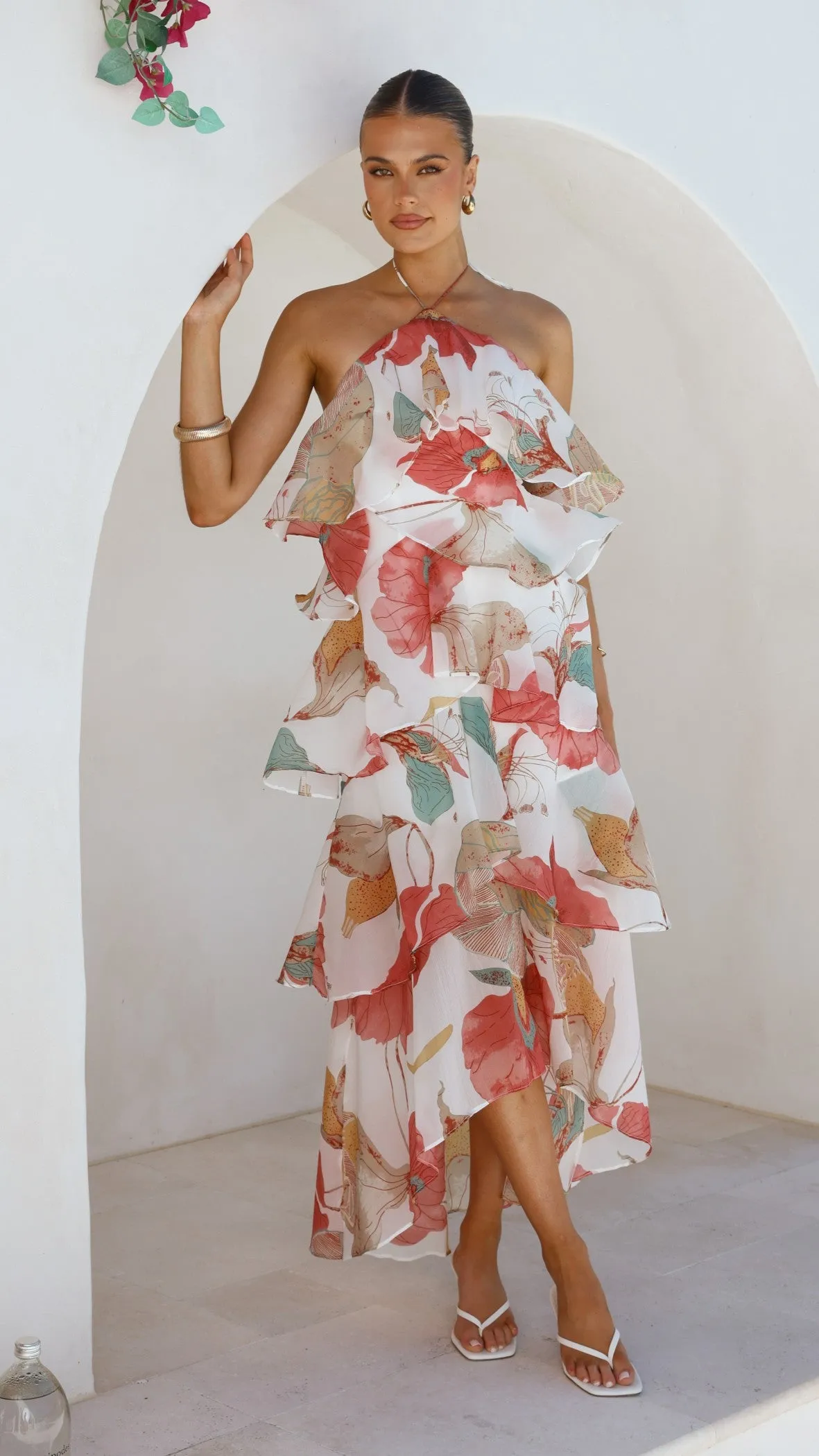Climate-Adaptive Soho Maxi Dress - Blush Lotus