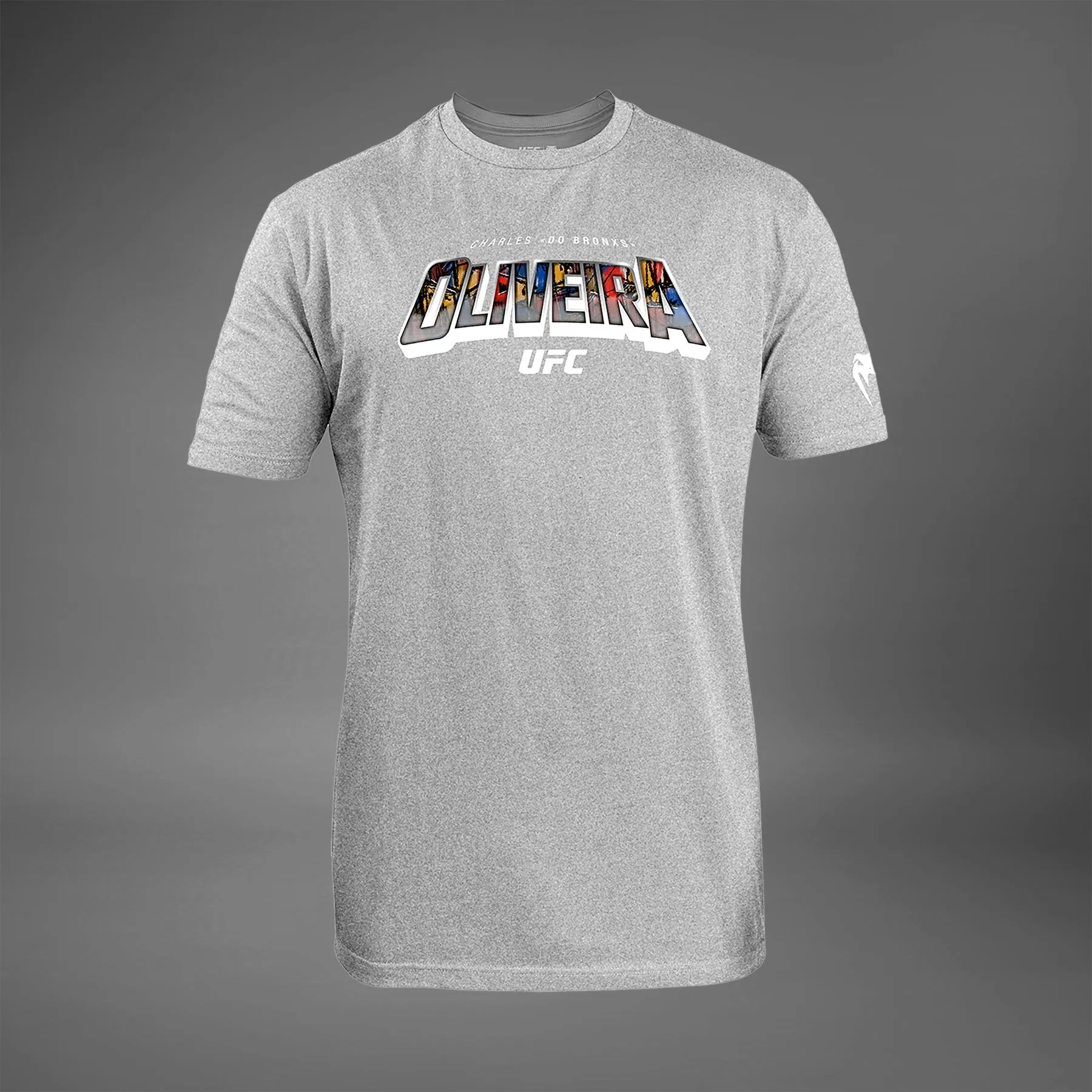 Men's UFC Unrivaled by Venum Heather Grey Charles Oliveira T-Shirt Cool Comfort Versatile Comfort Style