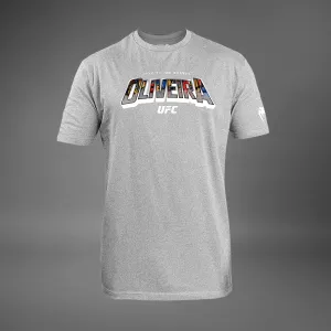 Men's UFC Unrivaled by Venum Heather Grey Charles Oliveira T-Shirt Zero Waste Production Wrinkle Free Fabric