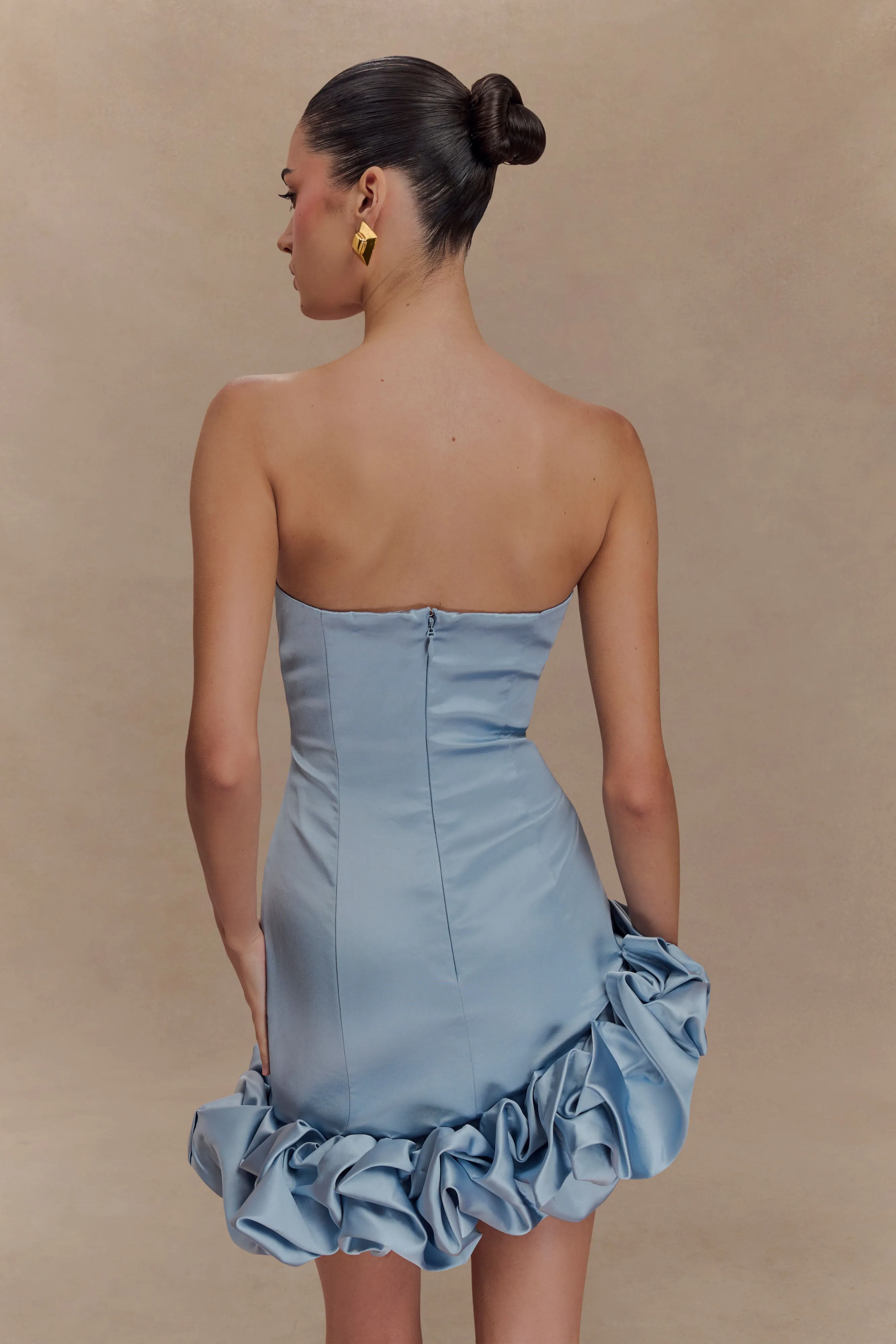 Alba Bubble Mini Dress - Cornflower Blue Sharp Style