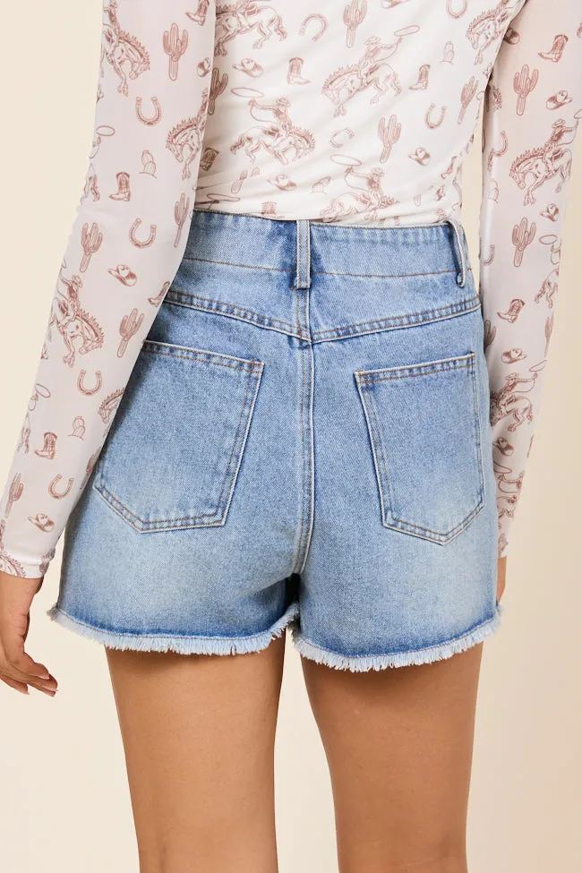 Stacy Light Wash Tie Denim Skort Daily Favorite