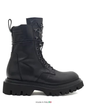 Street Walk Hiking Essential Stella Combat Boot Nero