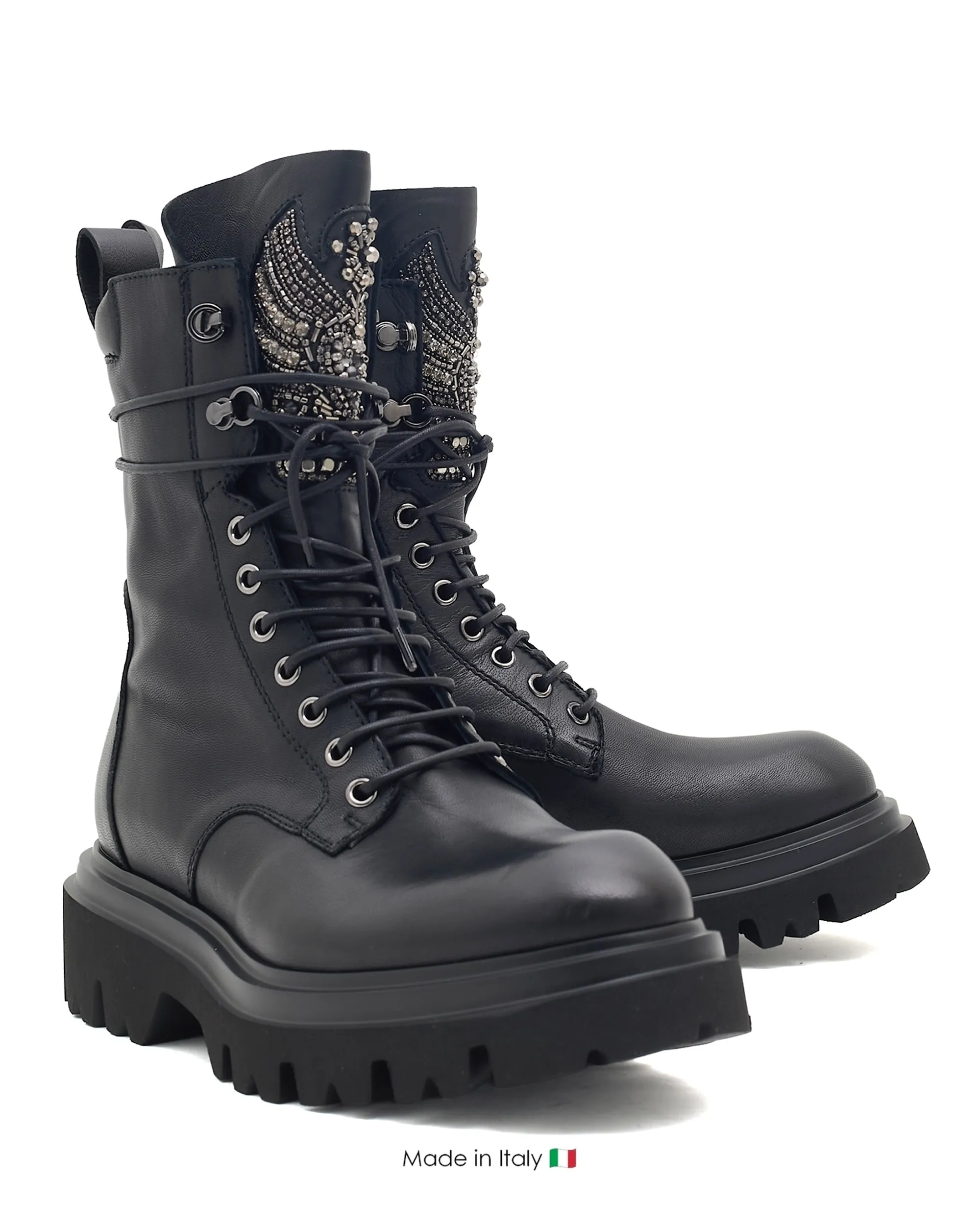 Multi Density Midsole Stella Combat Boot Nero
