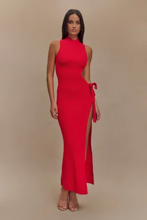 ComfortFitDesign SmoothEdgeFinish Stephanie Cut Out Knit Maxi Dress - Red