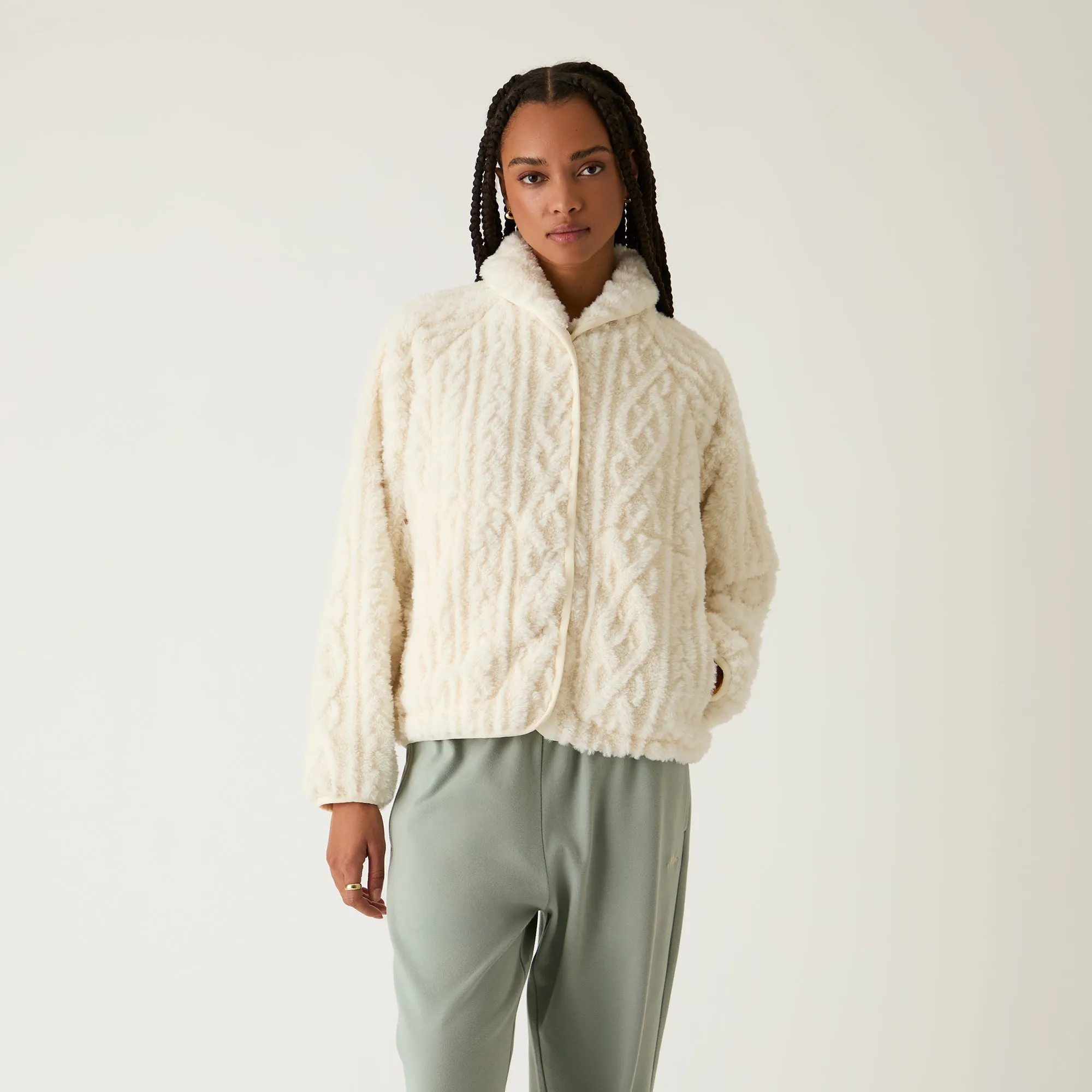 Kith Women Grayson Cable Sherpa Jacket - Sandrift Lightweight Shell