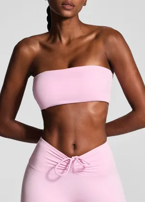 Drawstring closure seams Strapless Bandeau Top