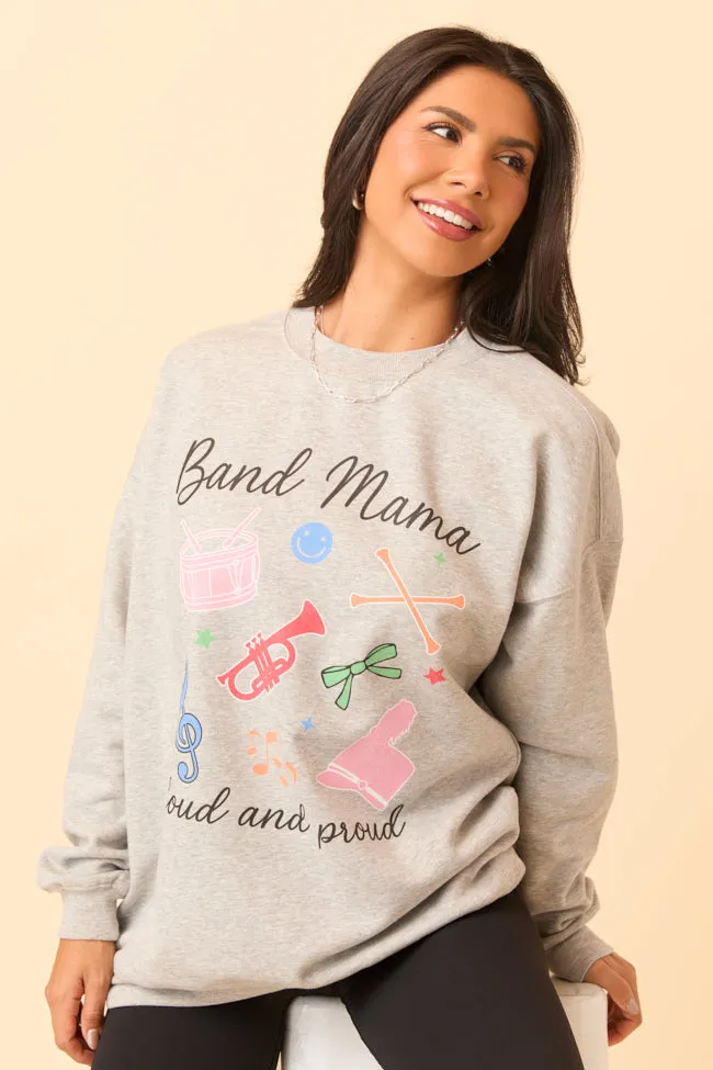 Indoor Wear Band Mama Icons Light Grey Graphic Sweatshirt