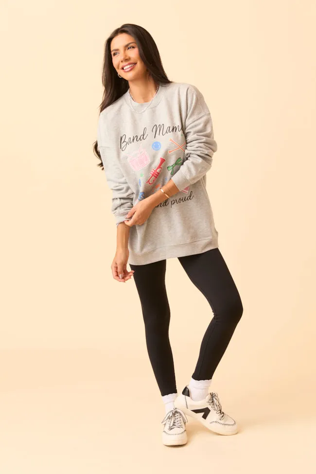 Band Mama Icons Light Grey Graphic Sweatshirt Core Layer