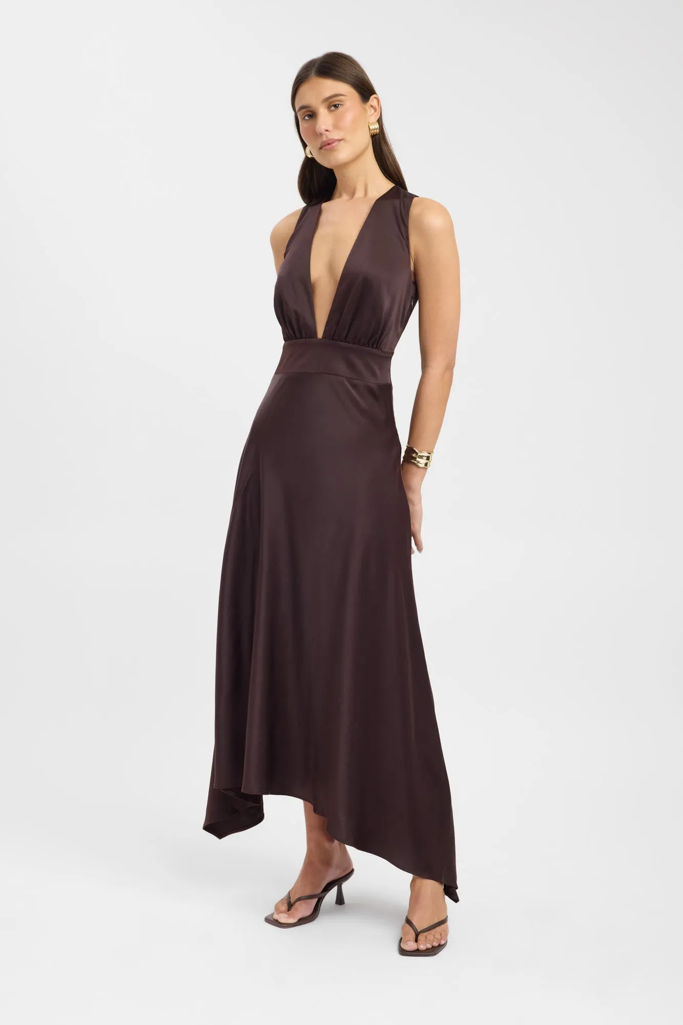 Fresh Texture Palermo Plunge Maxi Dress