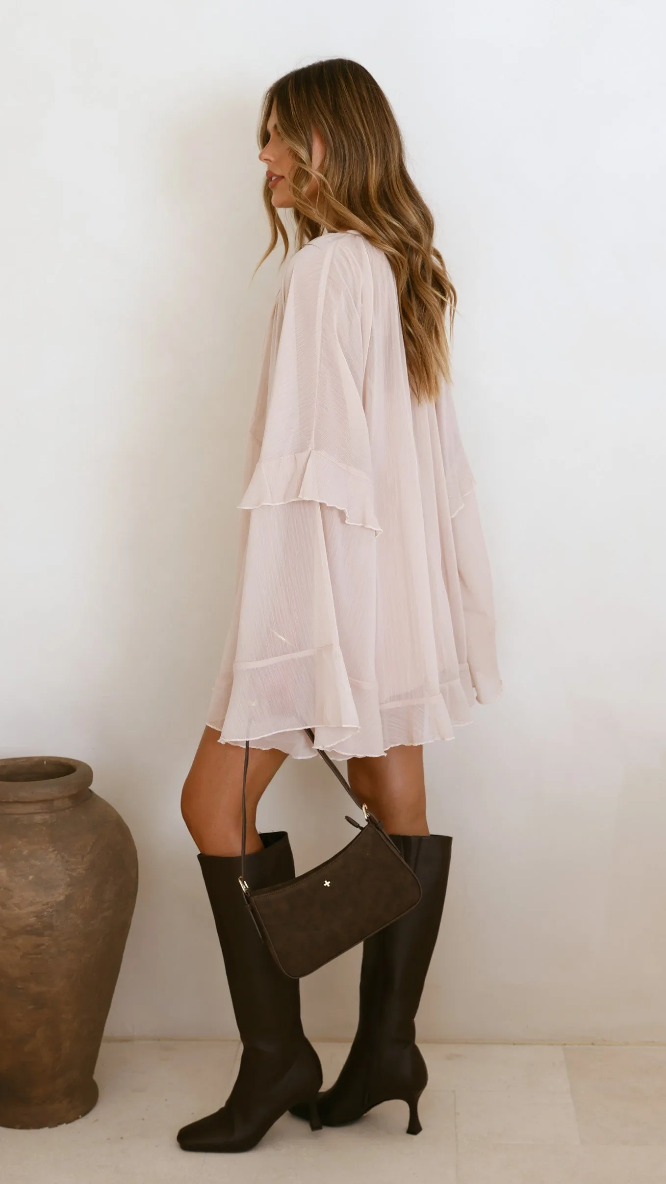 Comfortable Layering Comfy Flex Leera Mini Dress - Nude