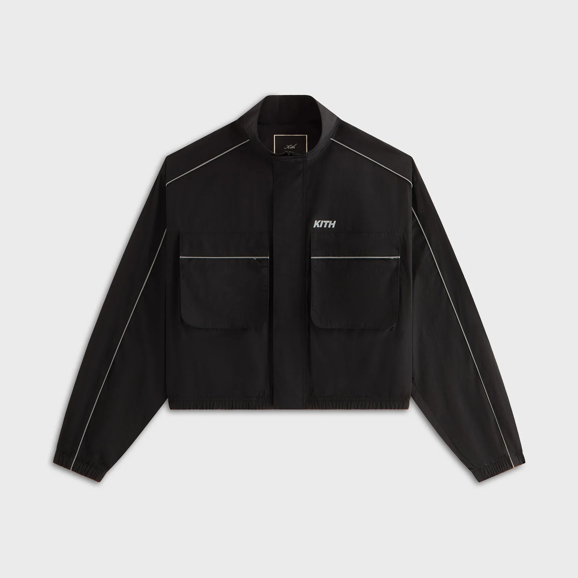 Kith Women Lowen Nylon Track Jacket - Black Ultra Compact Packing Design