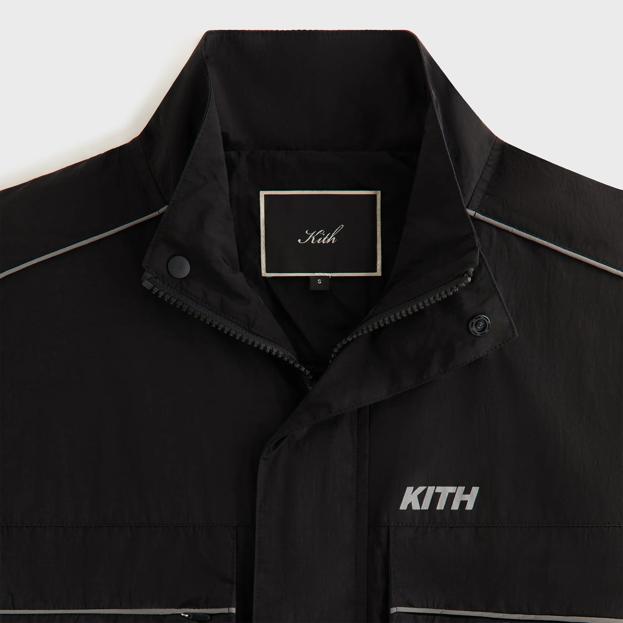 Kith Women Lowen Nylon Track Jacket - Black Dry Fast Flexible Articulated Elbows