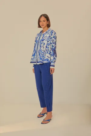 Navy Blue High Waisted Pants Active Motion Breathable Motion