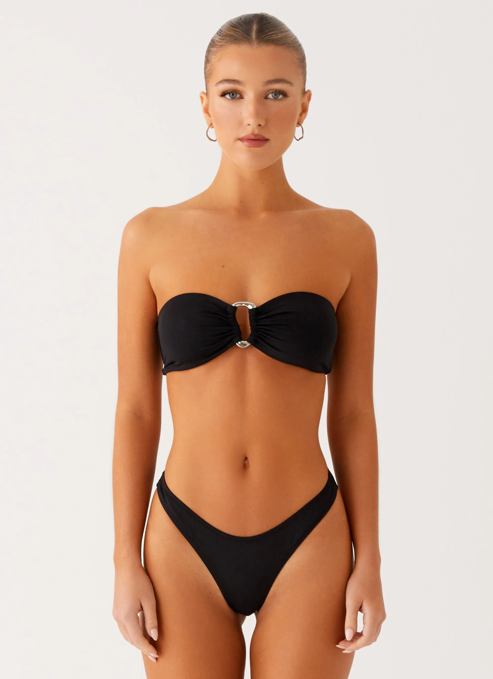 Cuba Strapless Bikini Top - Black UV Resistant Coating