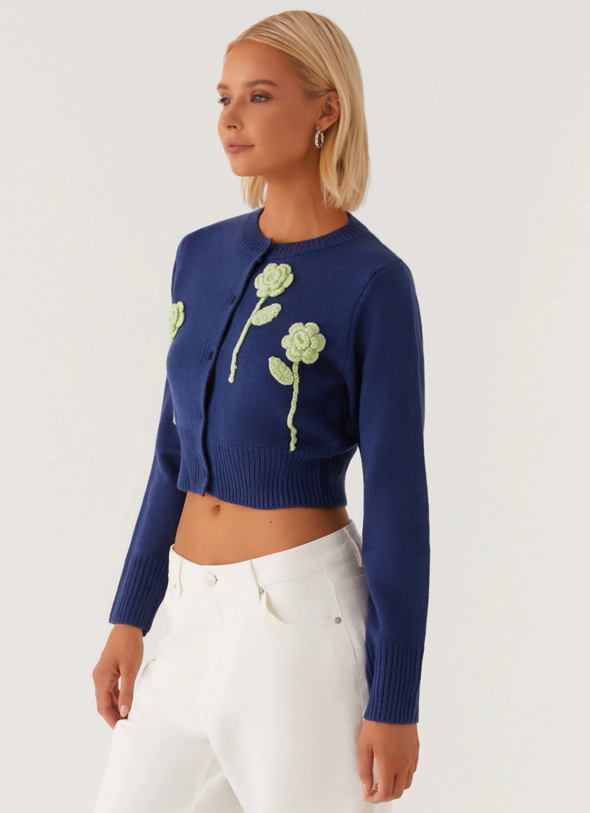 Durable Water Repellent Waterproof Coating Everest Knit Cardigan - Navy