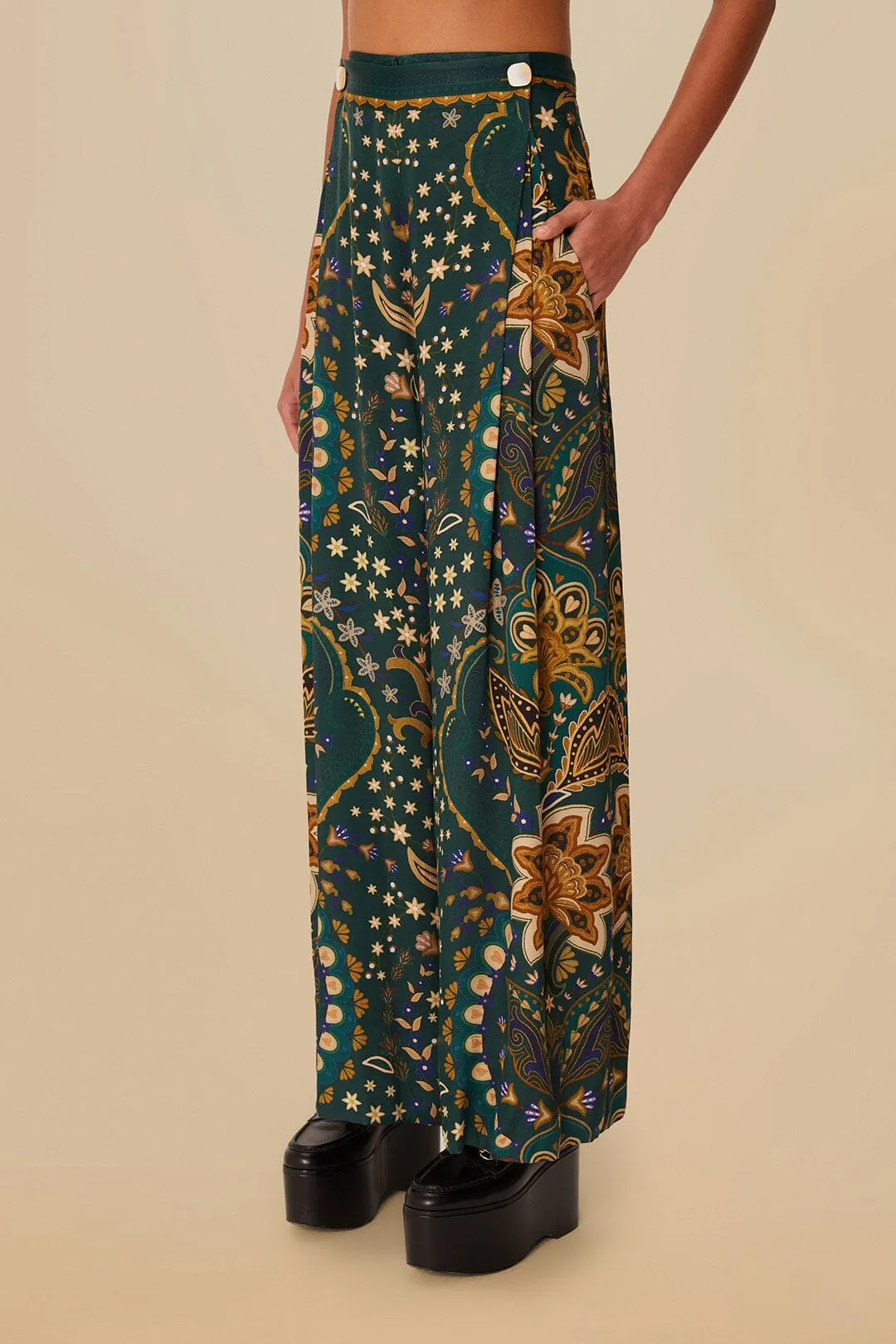 Trendy Look Relax Mode Black Jaipur LENZING? ECOVERO? Viscose Flare Pants