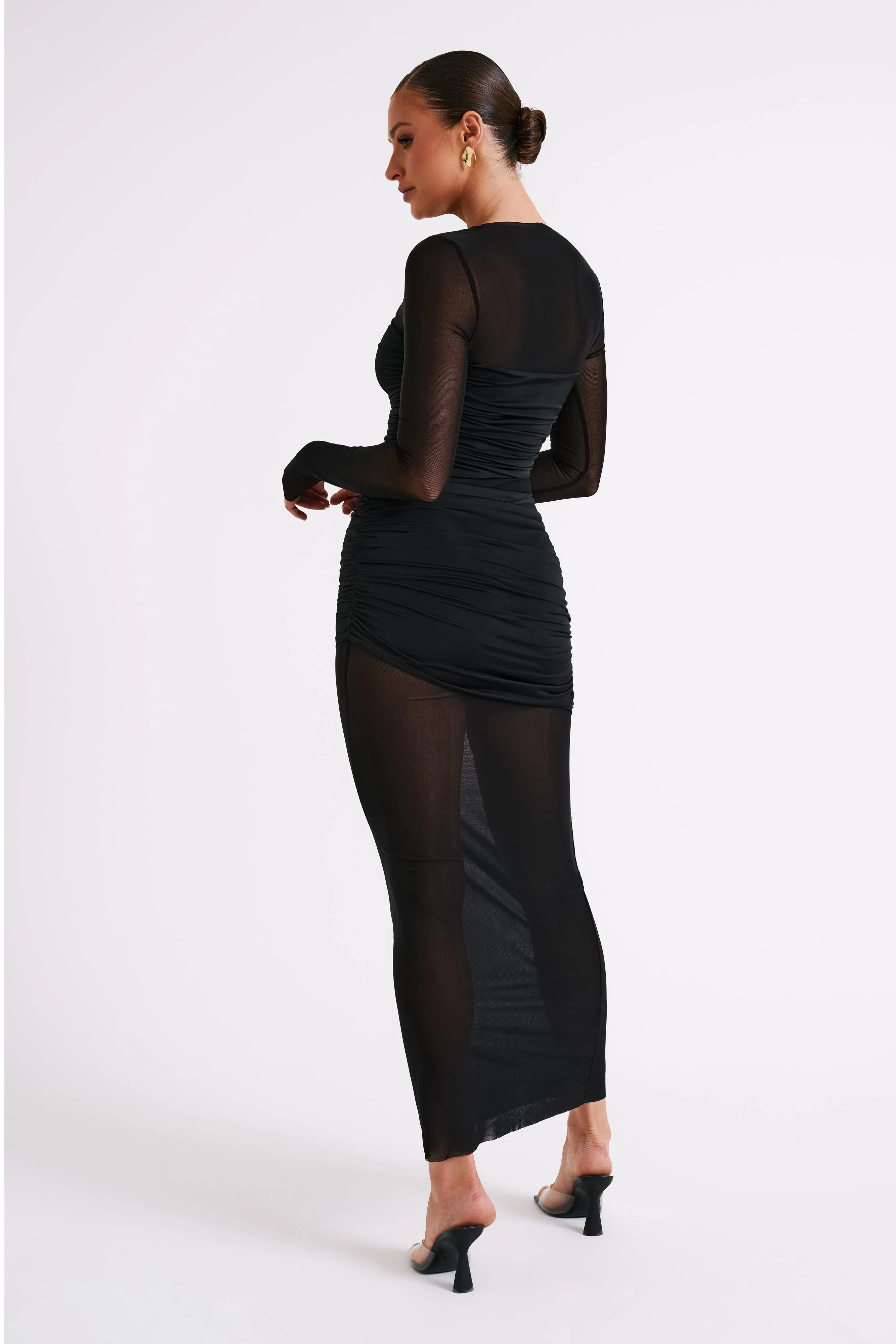 Kate Mesh And Nylon Maxi Dress - Black Perfectly Fit Look