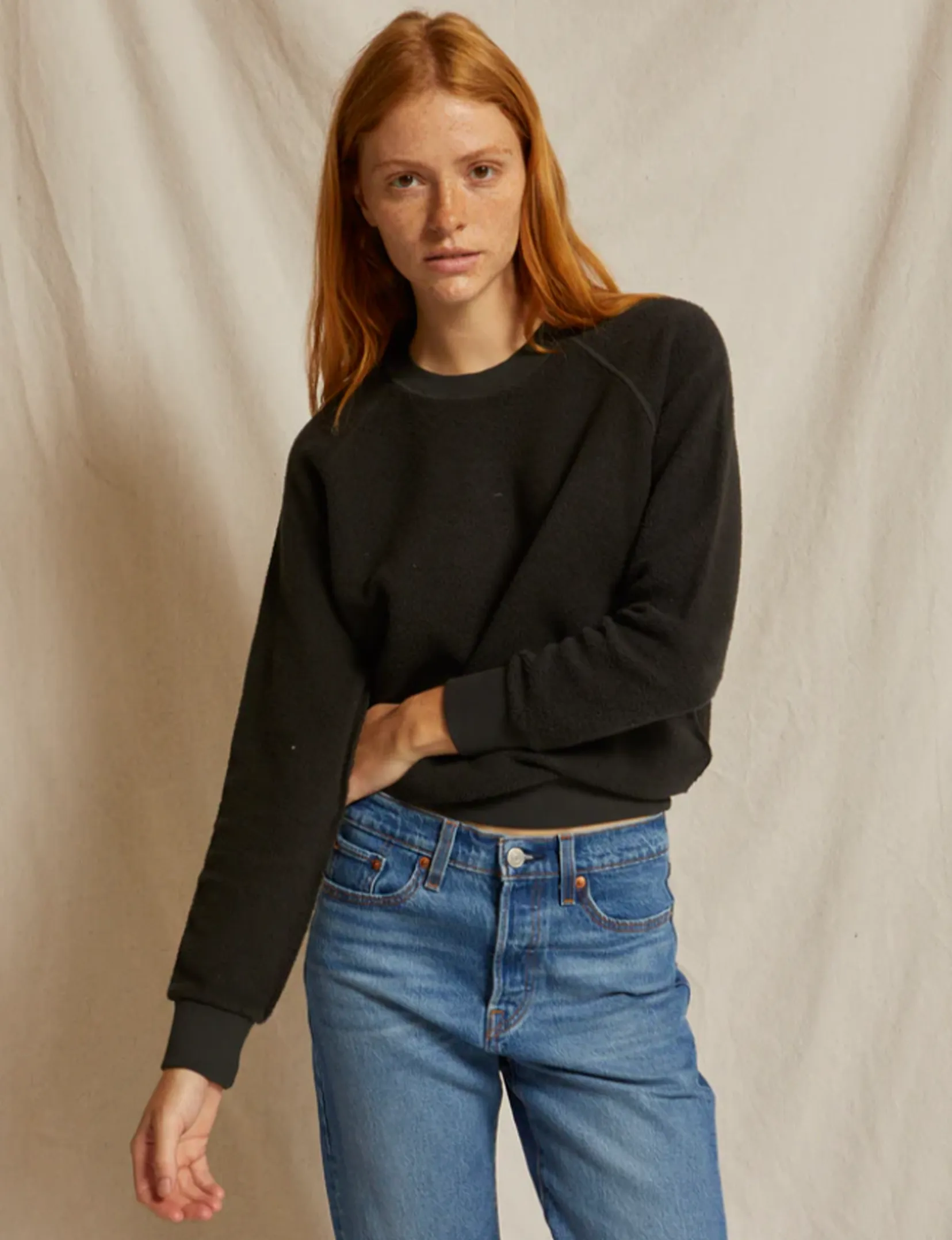 Cozy All Season Ziggy Inside Out Sweatshirt, Vintage Black