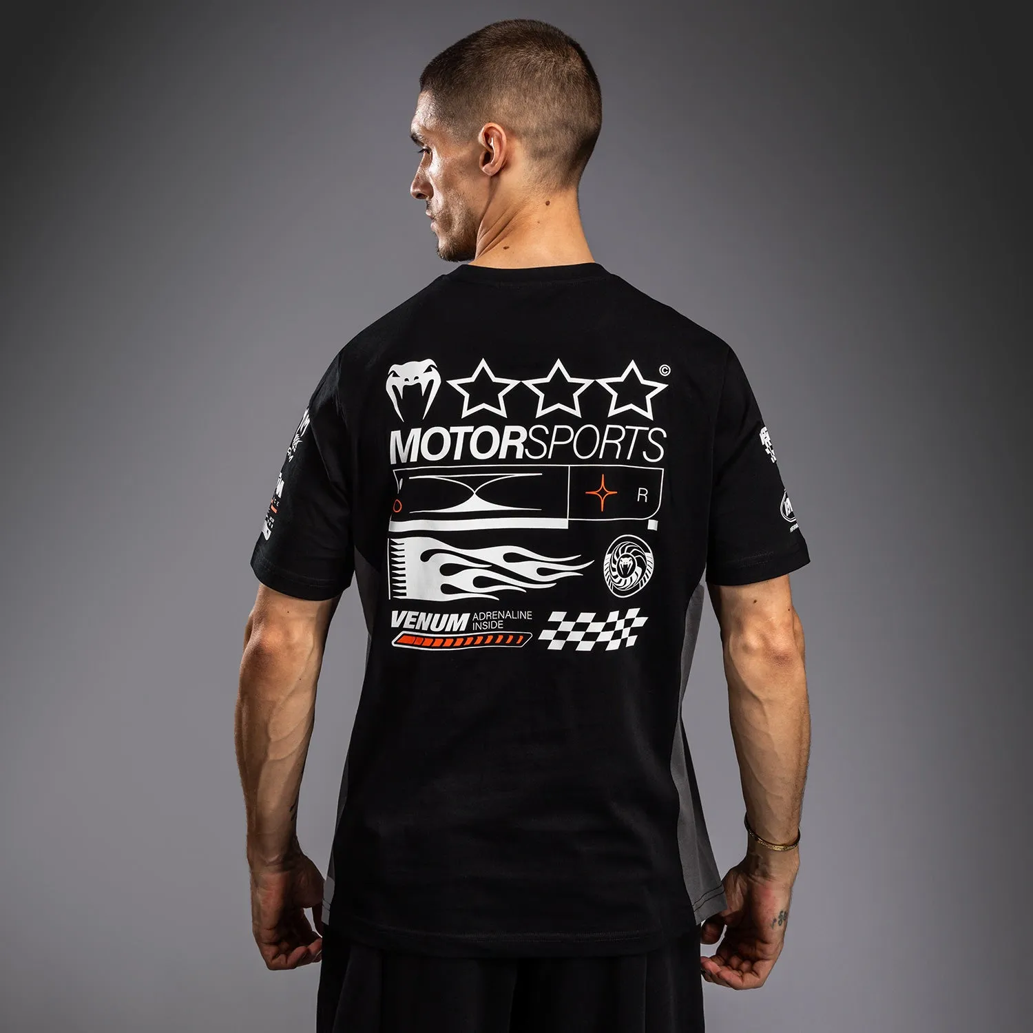 Venum Motorsport T-Shirt - Deep Black Daily Comfort Style Seam Free Shoulders