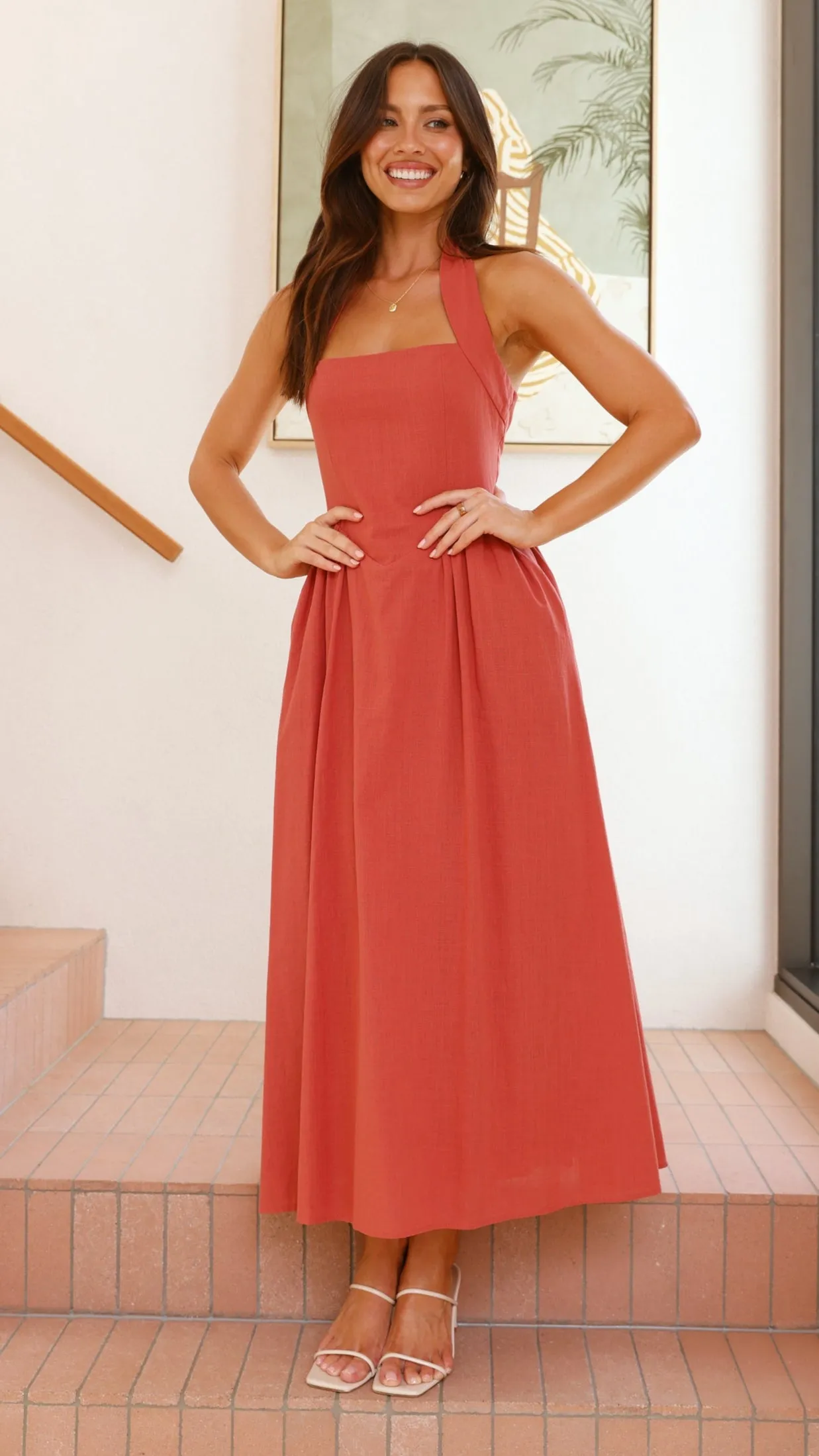 cut out Caden Maxi Dress - Rust