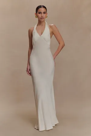 Relaxed Mood Louisiana Halter Maxi Dress - Ivory