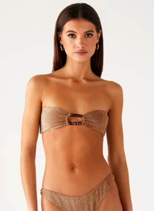 Sun Spell Bikini Top - Gold Relaxing Escape Effortless-Style