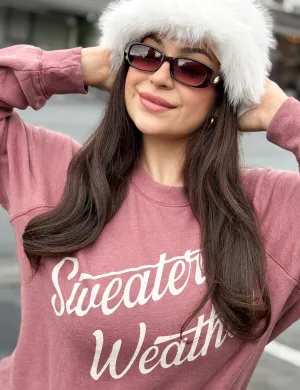 Sweater Weather Sweatshirt, Sugar Plum Anti Odor