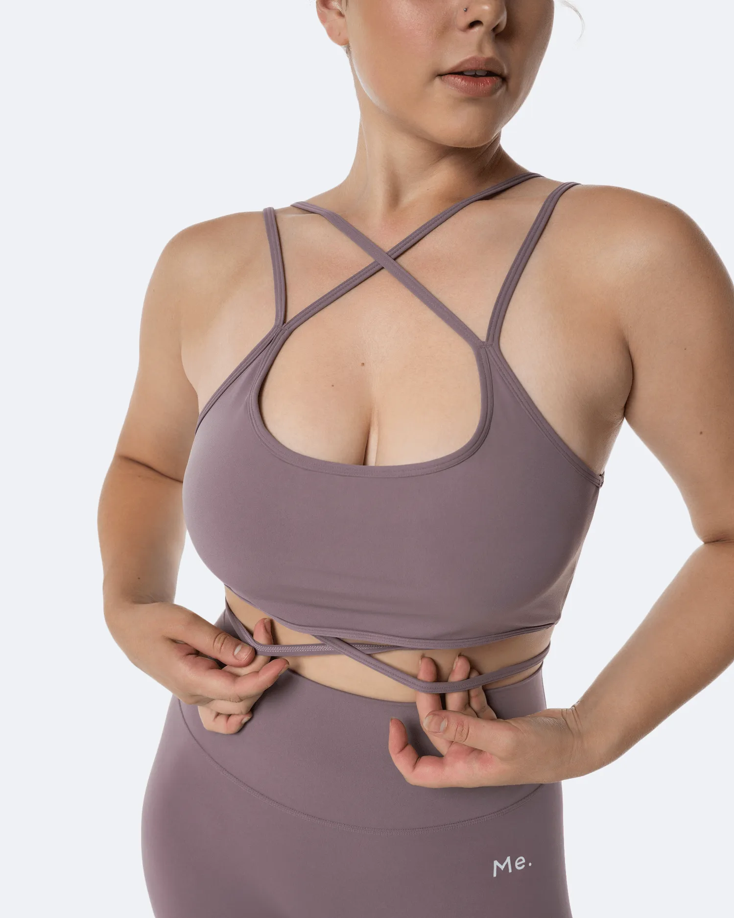 Easy Support Non Restrictive Movement Dusty Pink Strappy Front Top