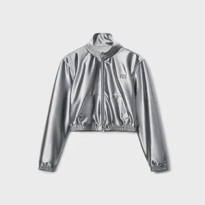 T by Alexander Wang Shrunken Zip-Up Jacket - Alloy Noise Reducing Hardware Ultraviolet Protection Factor