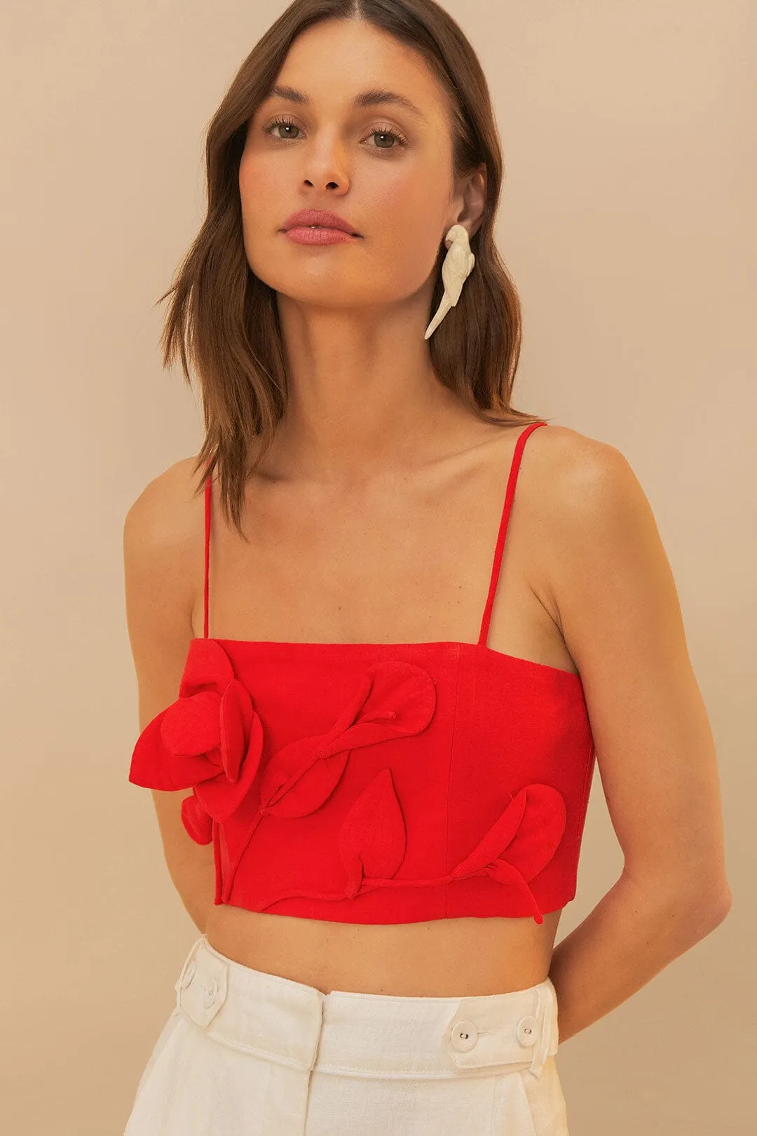 Formal Wear Easy Fit Red Garden Lenzing? Ecovero? Euroflax? Sleeveless Top