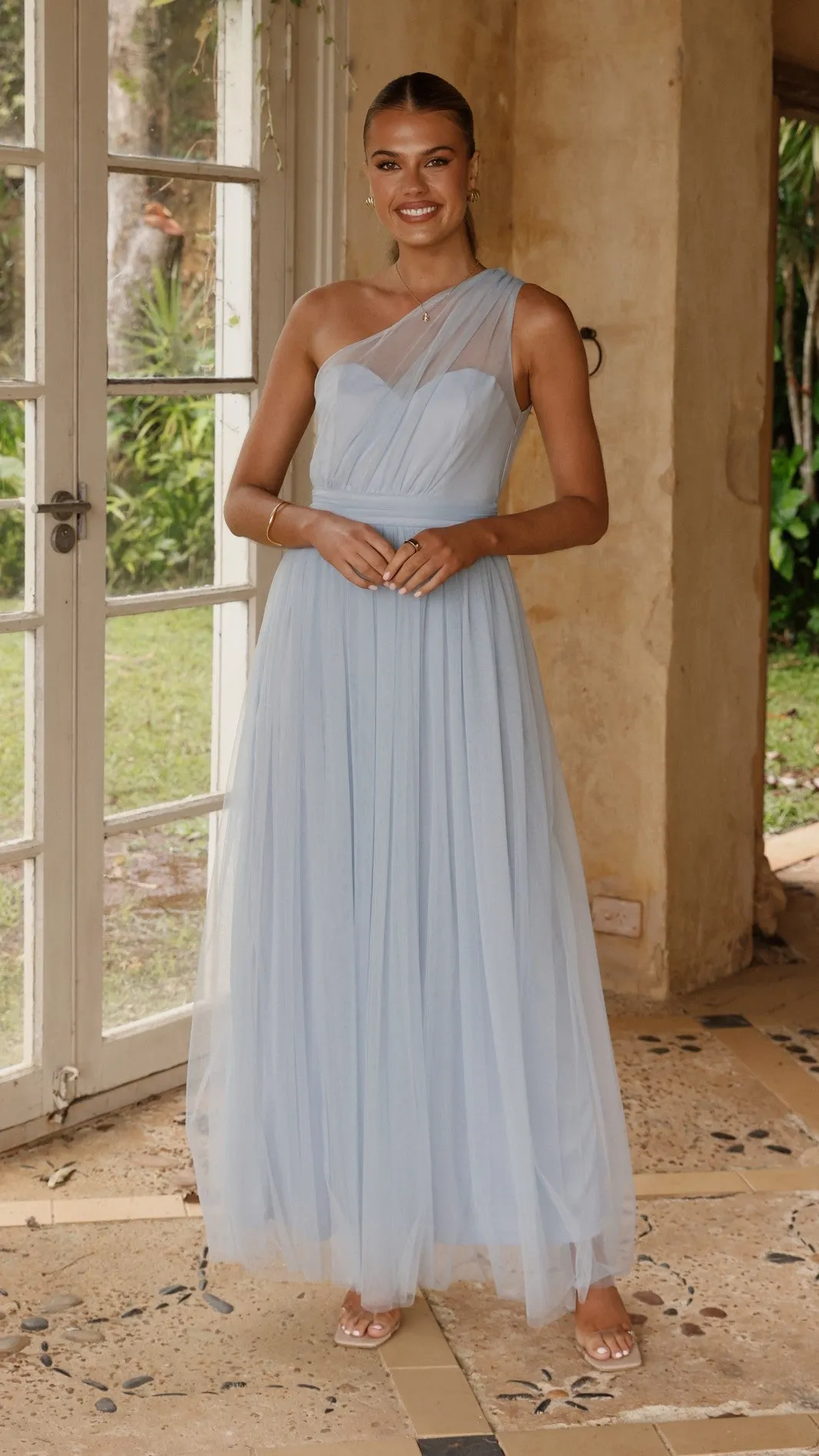 Easy Go Talissa Tulle Maxi Dress - Blue