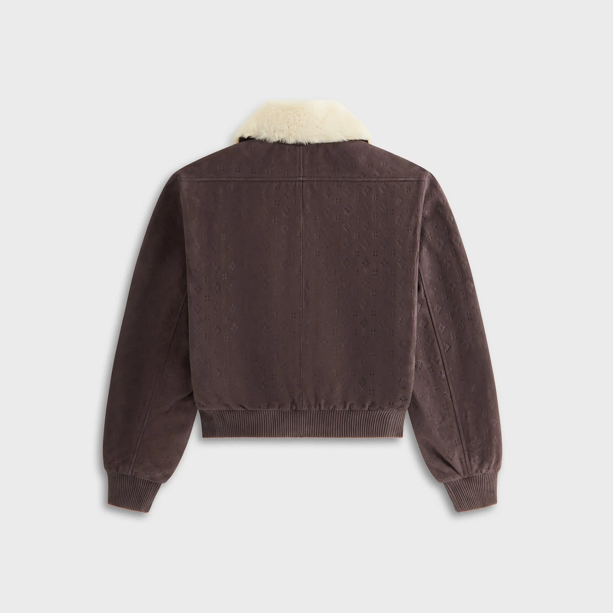 Kith Women Dalton Debossed Suede Bomber - Hematite Moisture Managing Liner Comfy Layers