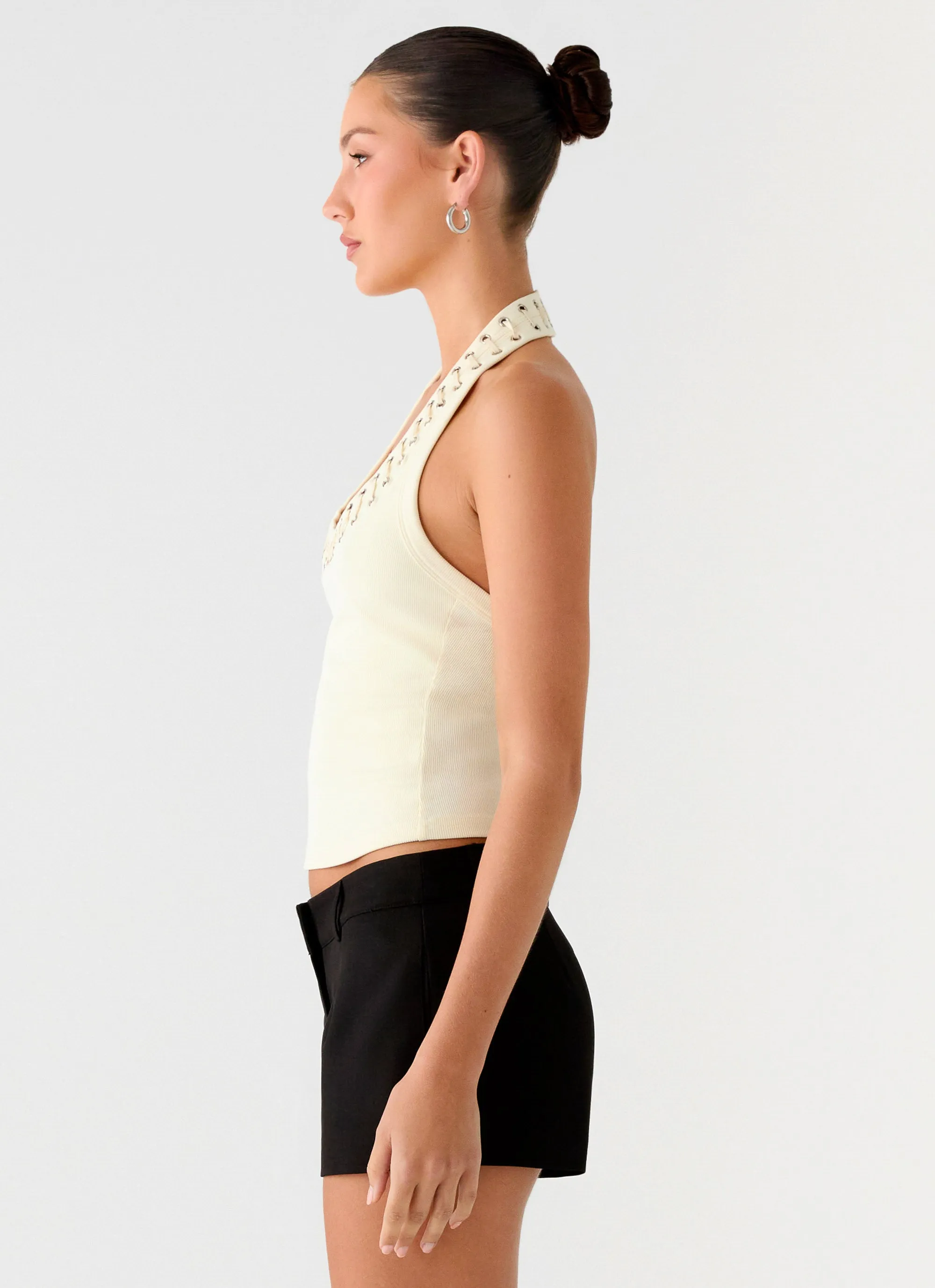 LowMaintenance Fabric Daily Essential Scarla Halter Top - Yellow