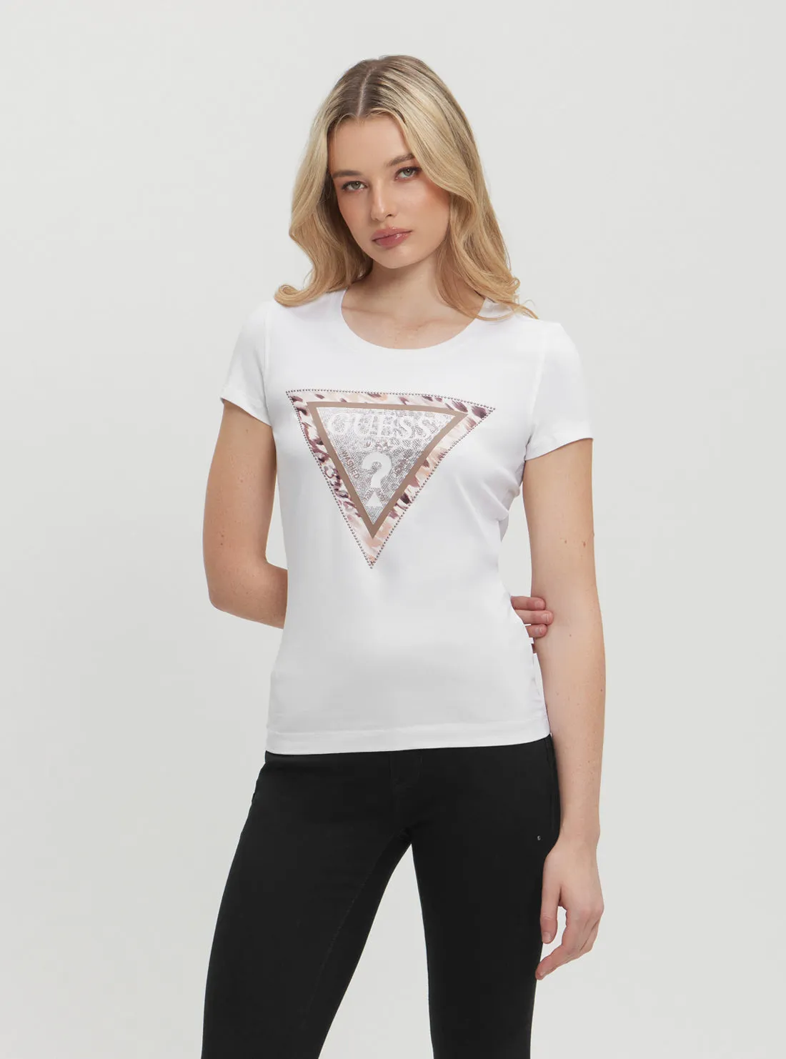 Chilly Wear White Cheeta Logo T-Shirt