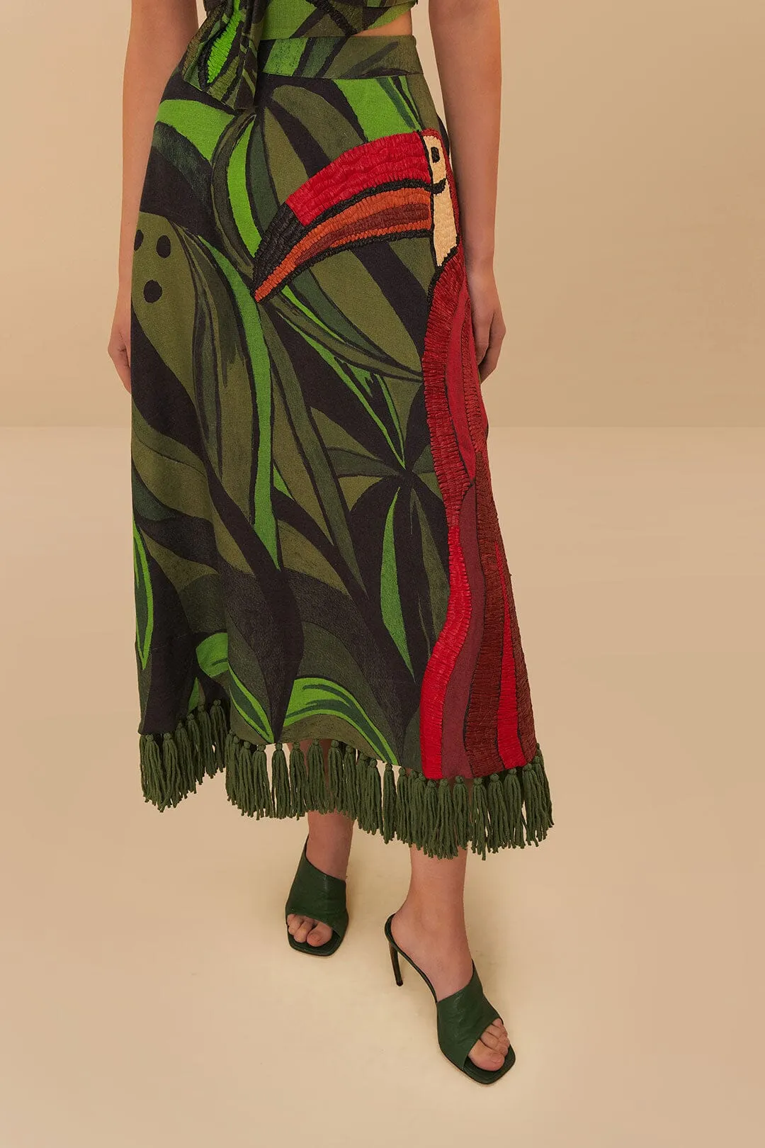 Mood Outfitboard Coconut Tree Flow Embroidered Skirt