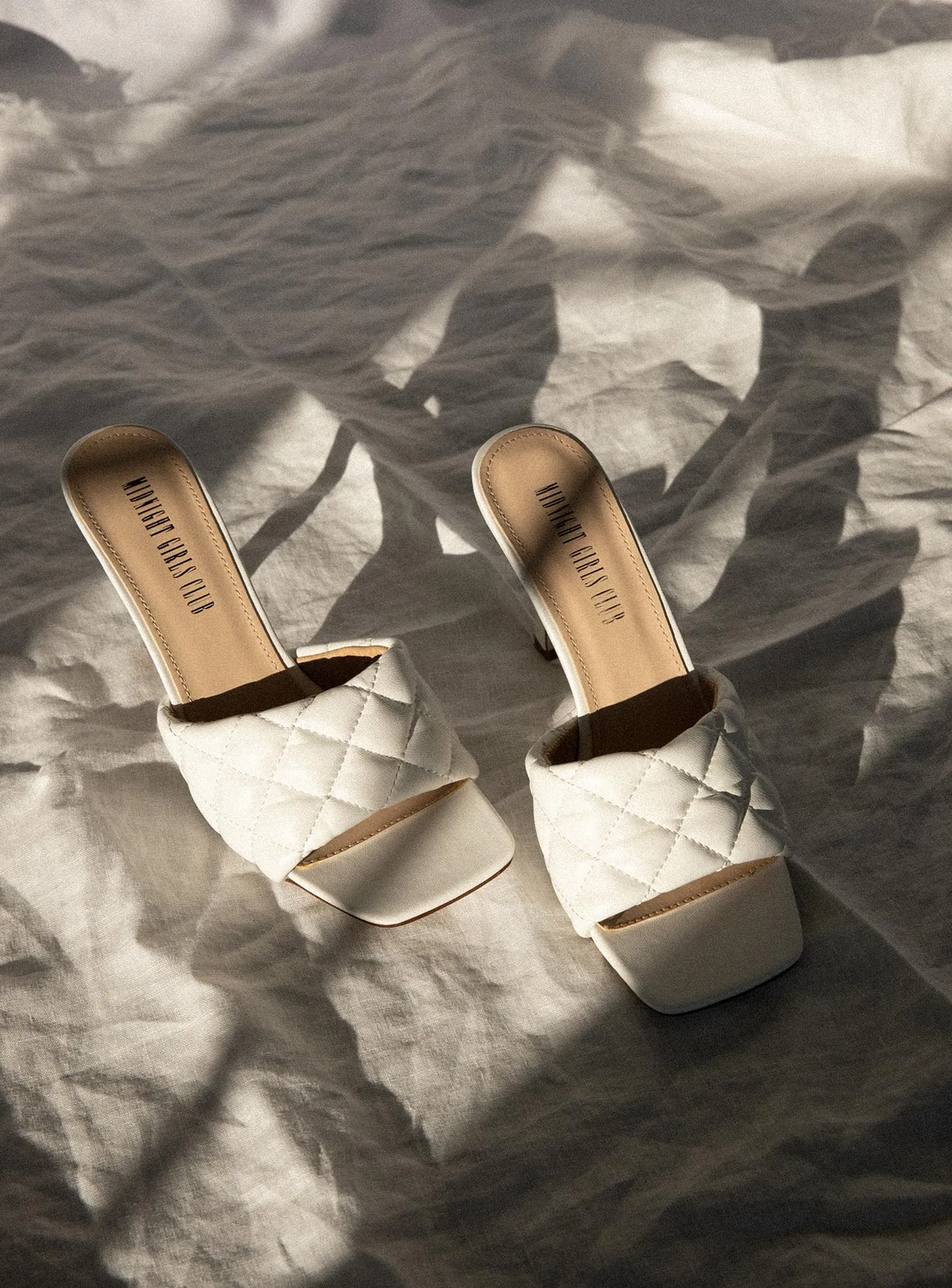 The Leigh Heels White Clean Lines