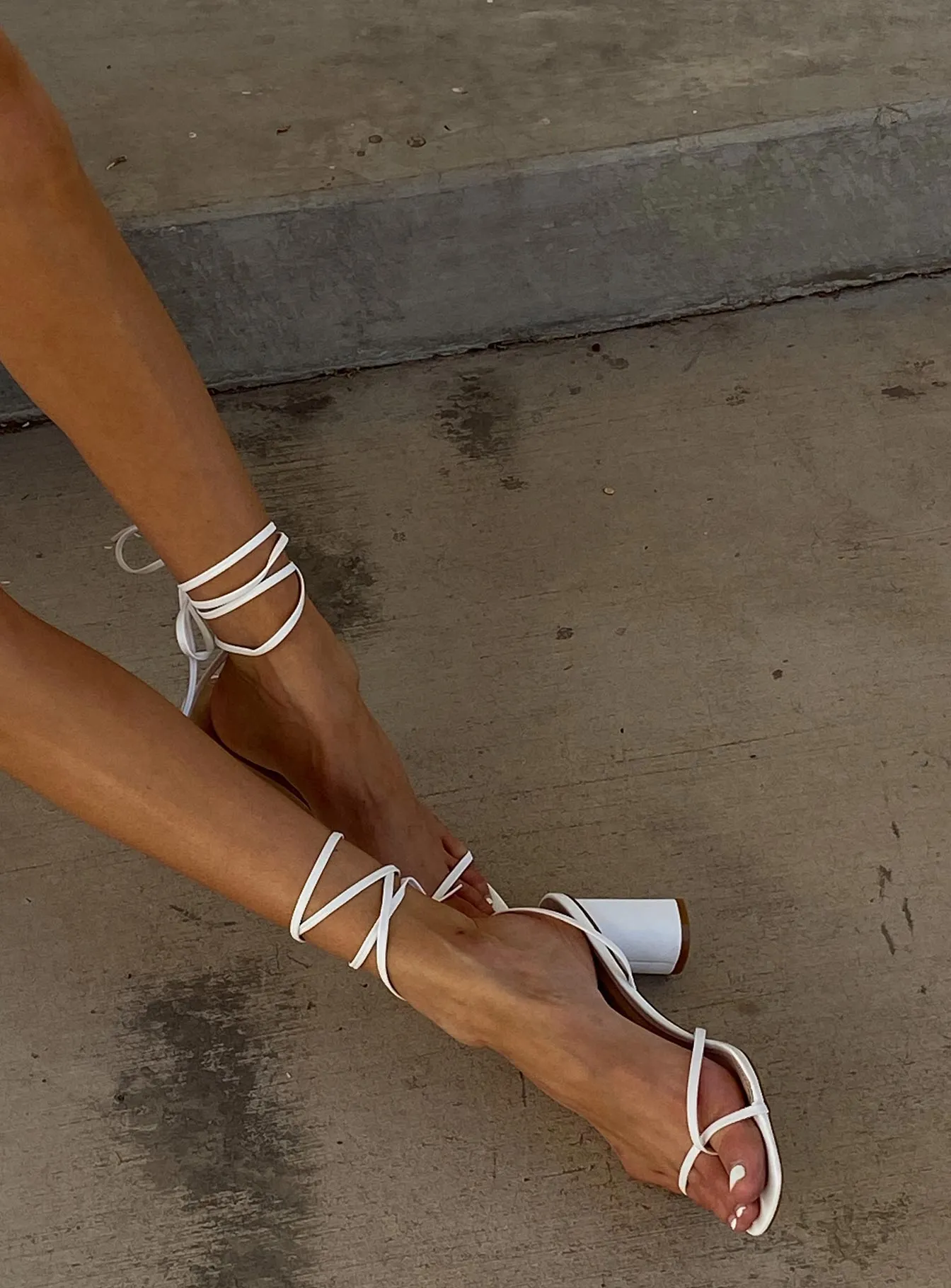 The Lena Heels White Cozy Heels Ventilated