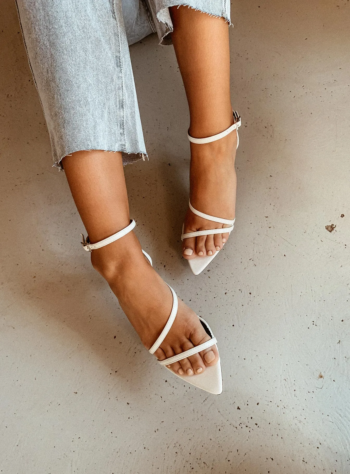 The Teagan Heels White Strappy