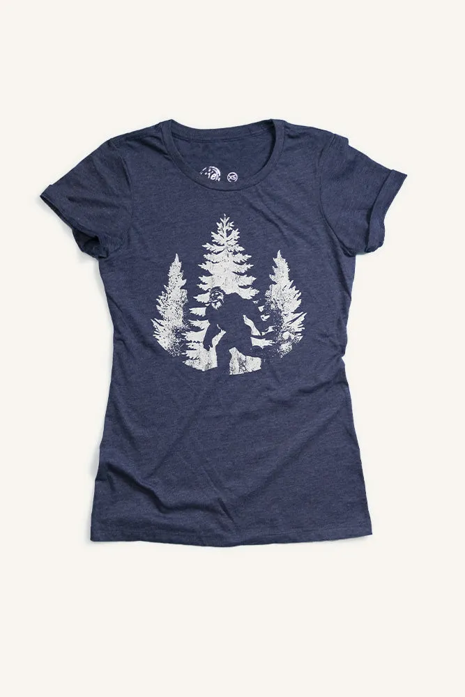Comfy Top Cool and Chic The Ultimate Outsider Sasquatch T-shirt (Womens)