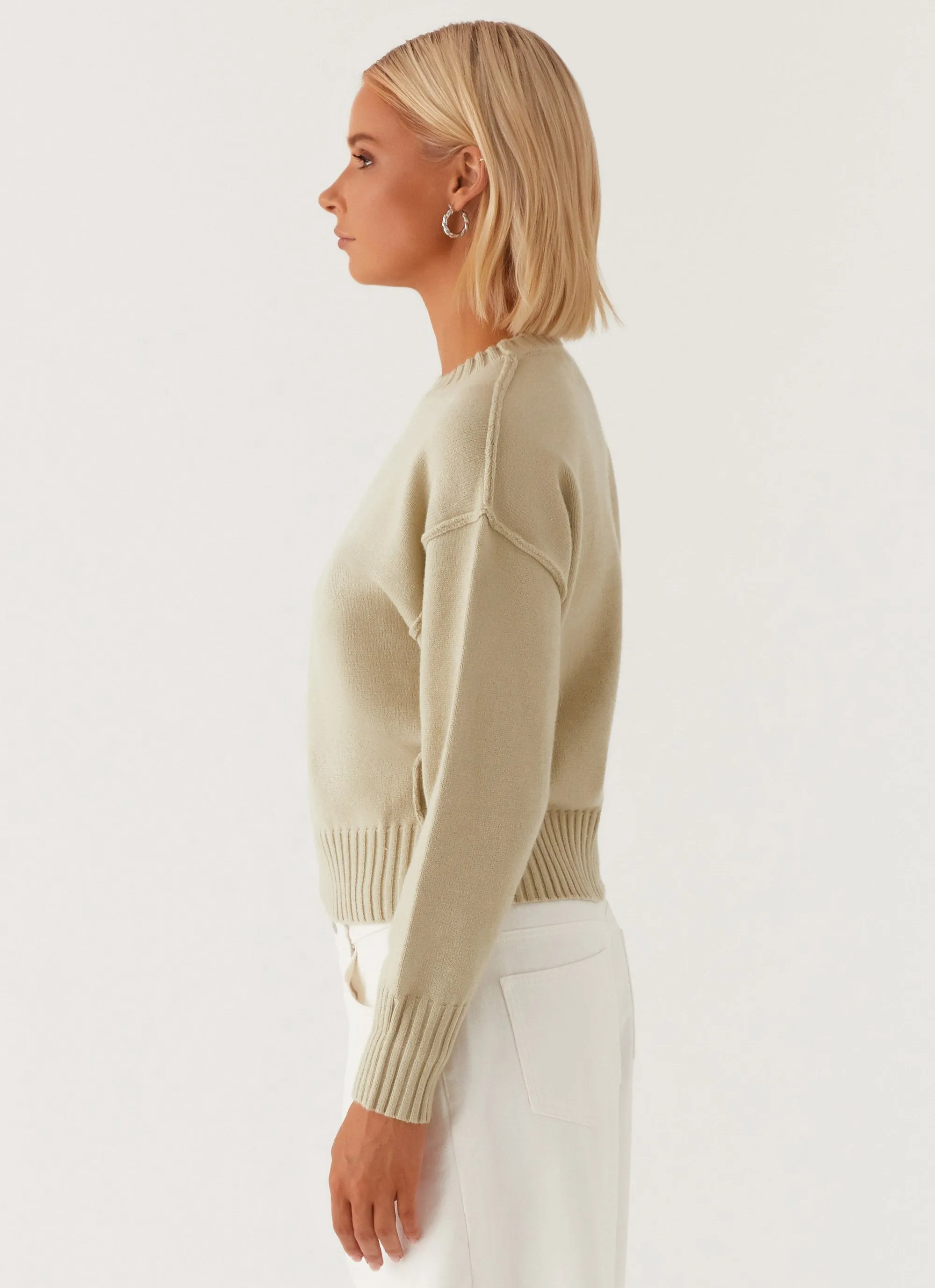 Flexible Comfort Thelma Oversized Knit Sweater - Pastel Green