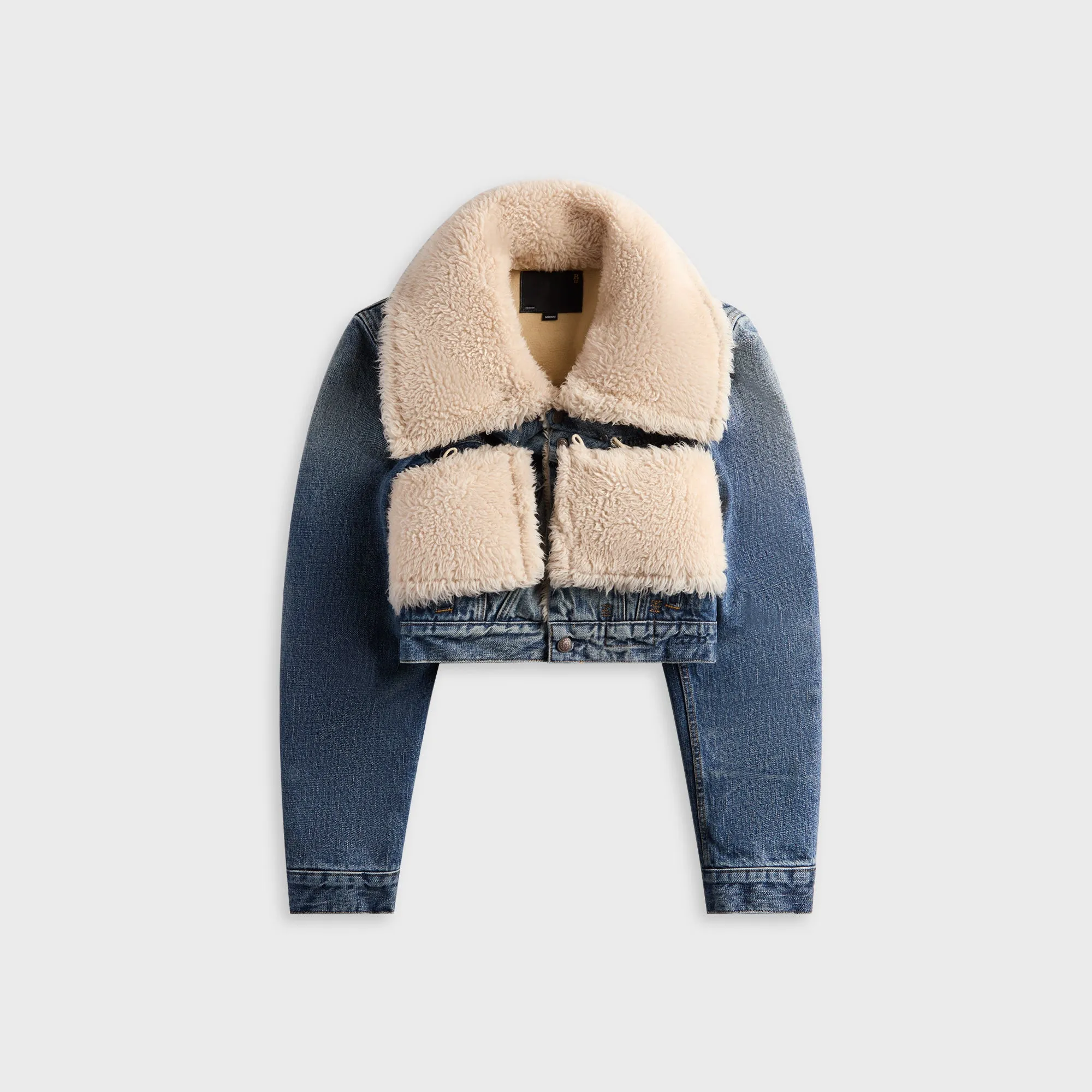 Laser Cut Vents R13 Double Collar Jacket - Leo Blue