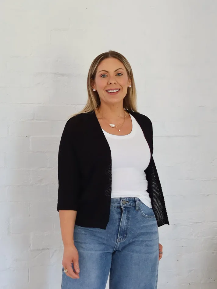 Sweater Care Guide Flexible Waistband Everlyn Cardi- Black