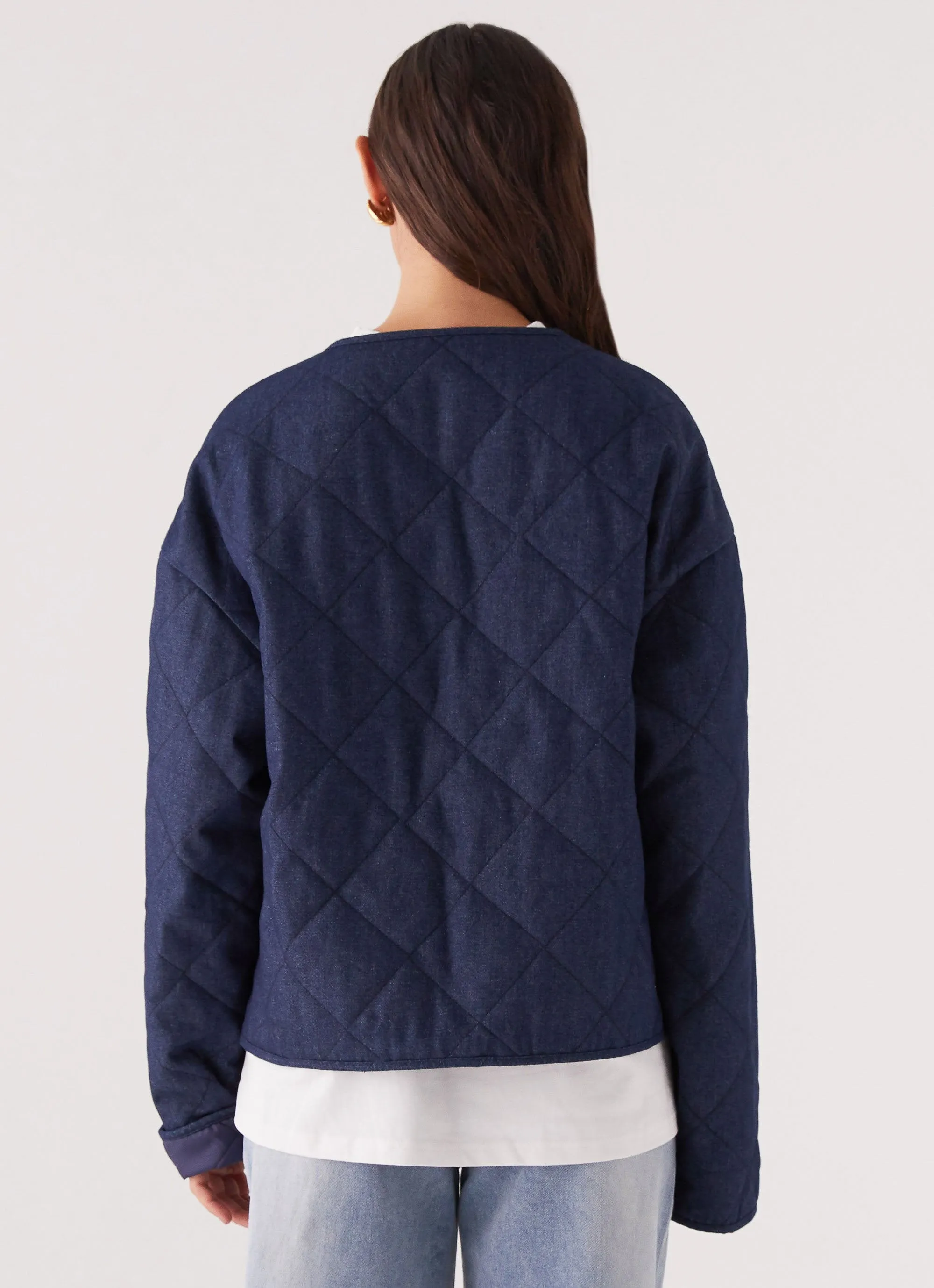 Adventure Day Look Faded Fall Quilted Jacket - Vintage Blue Wash