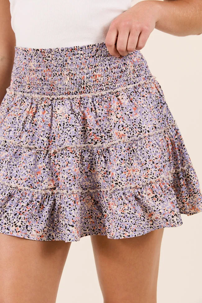 Stretchy Handmade Quality Through the Garden Lavender Print Skort